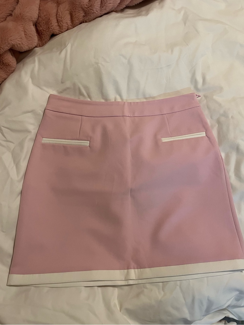 River Island Pink Mini Skirt with White Trim